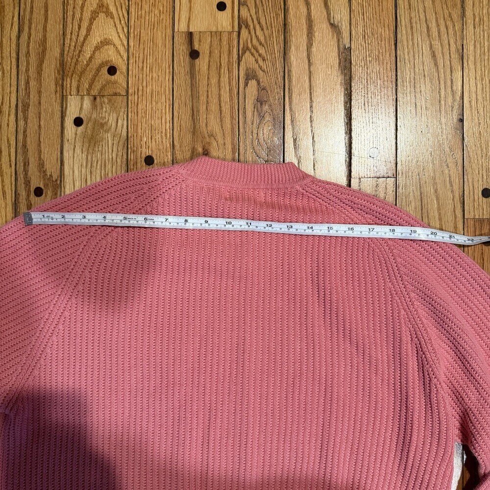 St Johns Bay Pink Ribbed Sweater Womens Medium Raglan Sleeve Cozy Pullover - Picture 5 of 8